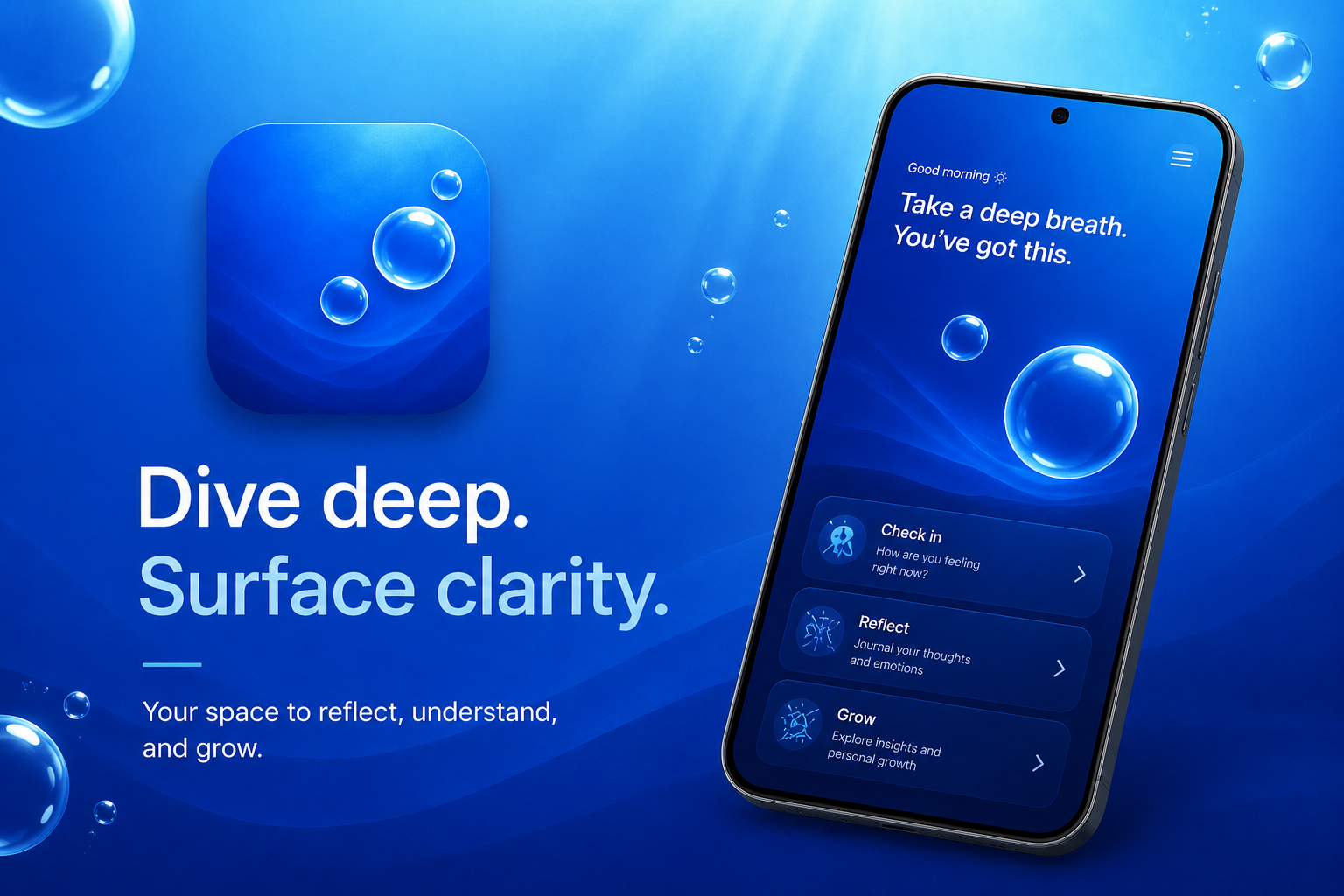 Surfacing app — Dive deep. Surface clarity.